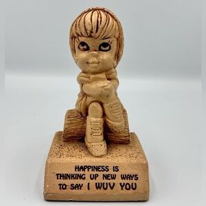 Vintage 1974 Paula Figurine - Thinking Up New Ways How To Say I Wuv You